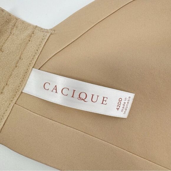 Cacique Lightly Lined Full Coverage Bra Tan Nude Underwire Sz‎ 42DD NWOT - Picture 5 of 8